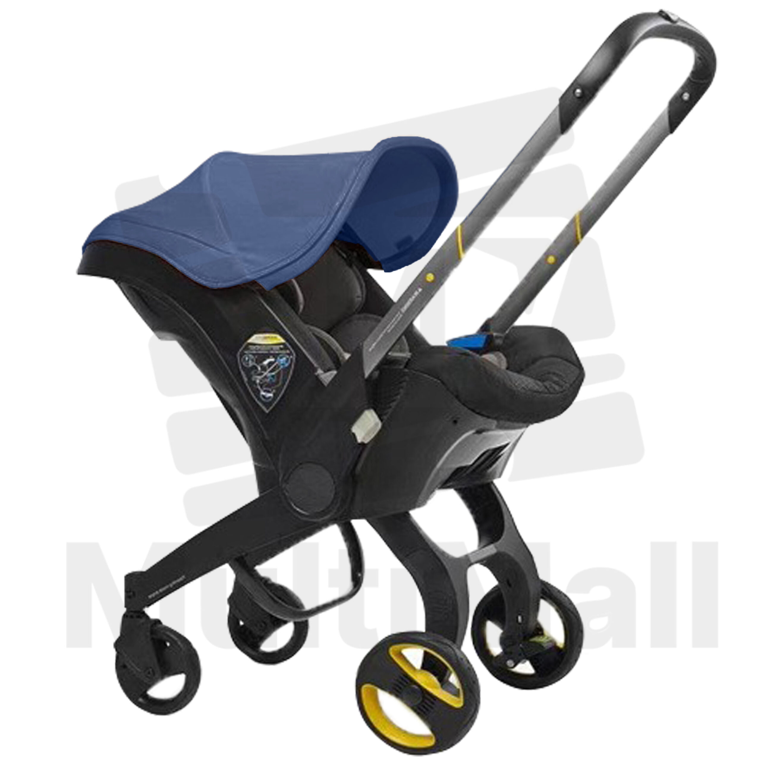 Baby Car Seat Stroller Blue- Travel Stroller Foldable Canopy Infant Toddler Stroller 4 in 1 Foldable Car Seat Combo High Chair Easy Car Seat and Stroller Seat