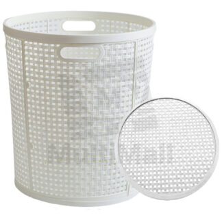 Foldable Round Laundry Basket White- Round Collapsible Plastic Hamper Handle for Dirty Clothes in Bathroom and Bedroom Multifunctional, Space Saving, and Portable Easy Storage Organizer Bin for Toys, Towels, and Blankets