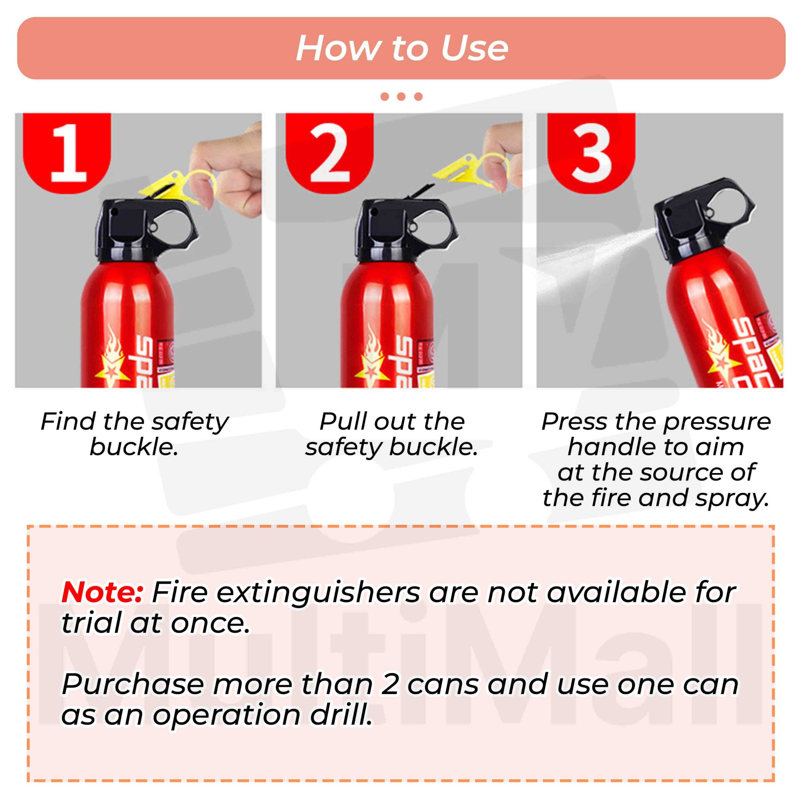 610ml Fire Extinguisher- Portable Fire Extinguisher Non-Toxic Fire ...