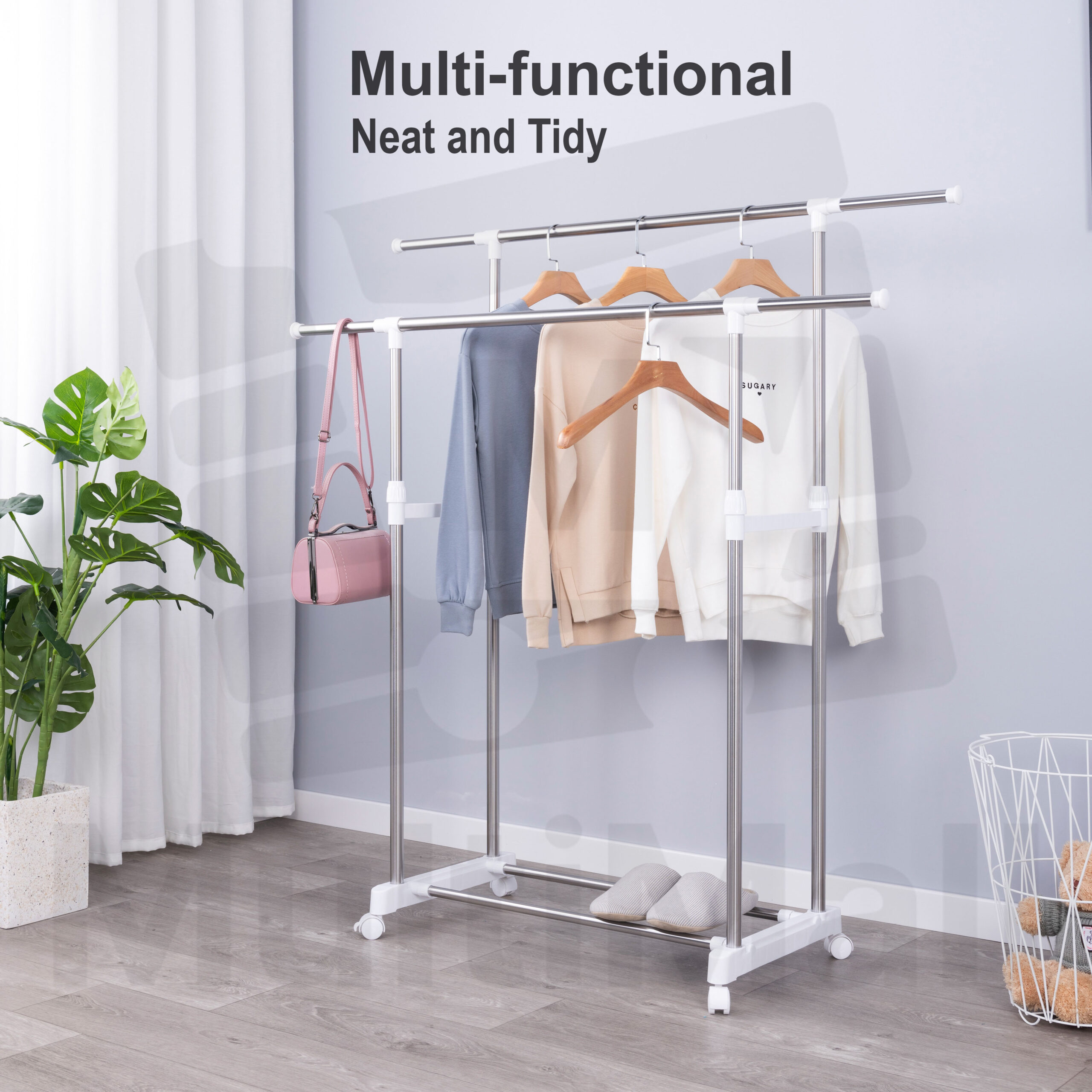H Type 1.3M 2 Poles Tall Laundry Rack- Clothes Drying Rack Laundry Rack ...