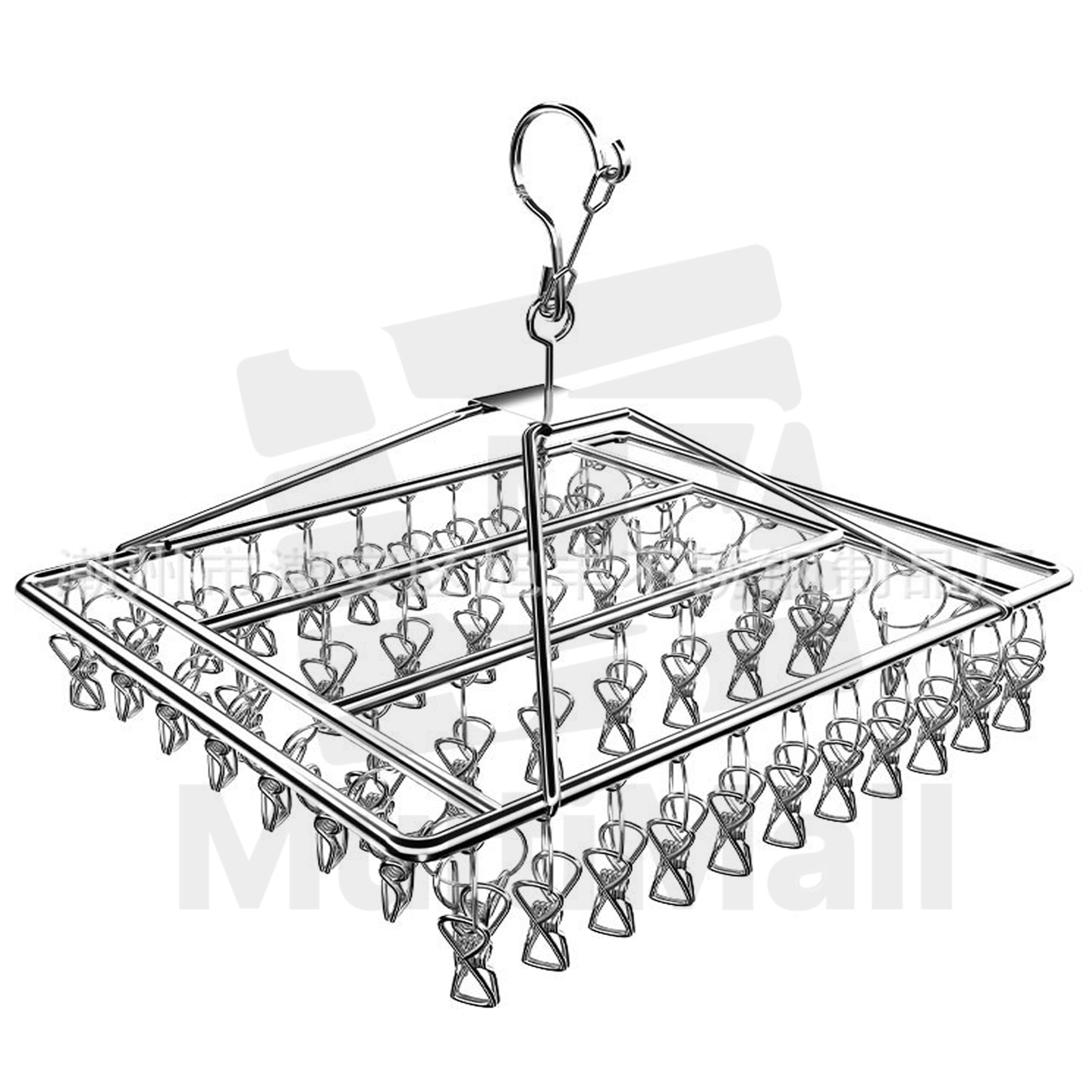 304 Stainless Steel 4mm 60 Clips- Heavy Duty Windproof and Rust-Proof Hanger for Drying Socks, Garments, Towels, Underwear, Bras, Shoelace, Scarf, Panties, Gloves, Handkerchiefs, Baby Clothes