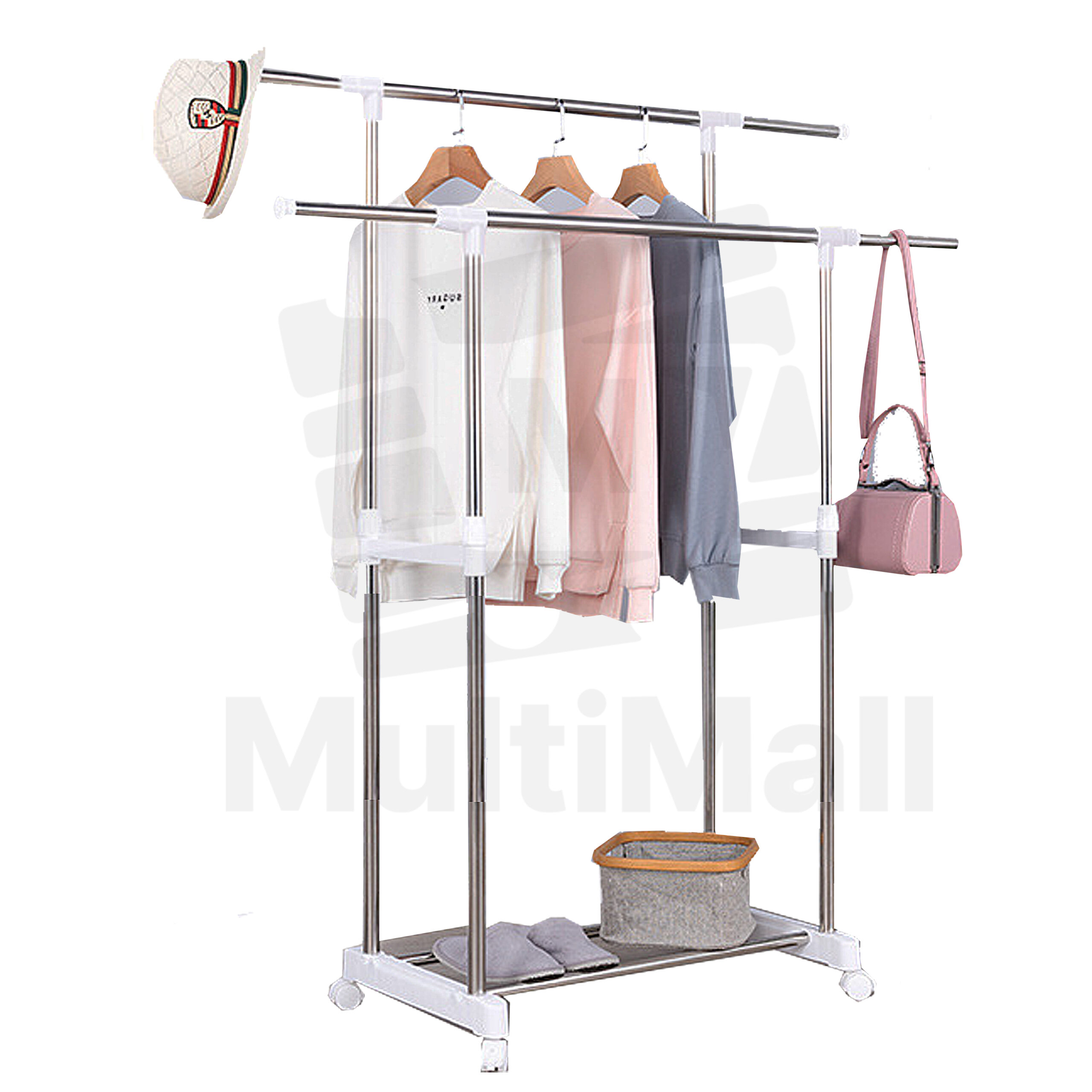 H Type 1.3M 2 Poles Tall Laundry Rack- Clothes Drying Rack Laundry Rack Outdoor and Indoor Portable Laundry Rack Heavy Duty Clothes Drying Rack Multifunction Laundry Rack
