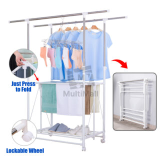 Drying Rack for clothes 1.5m No Installation | Clothes hanging rack | Laundry Rack retractable | Stainless Steel | Laundry Rack Stand| Outdoor Laundry Rack| Laundry Rack | Retractable Laundry Rack | Rack for Laundry |  Laundry Rack For Indoor | Drying Clothes Rack
