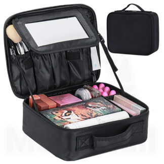Make up bag Travel Size Make up Cosmetic bag Portable and Large Capacity Makeup Case Bag Mirror