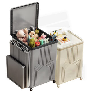 FOLDABLE LAUNDRY BASKET WITH WHEEL (80L)